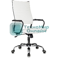 Кресло руководителя Бюрократ CH BALANCE SL Line белый экокожа крестов. металл хром