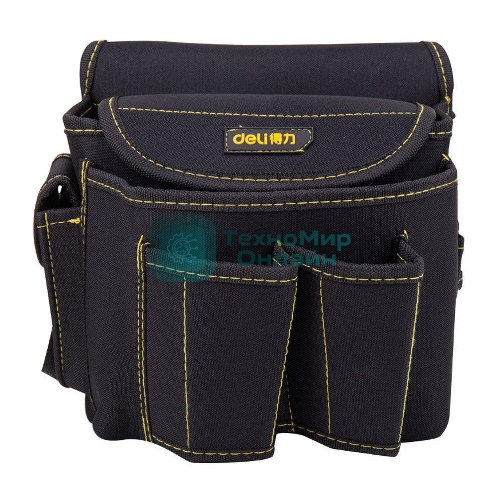 Поясная сумка монтажника Deli DL-P4 220 x 200 x 140мм, 6 карманов, ткань Оксфорд 600D