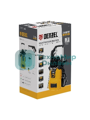 Моечная машина высокого давления Denzel R-200D, 2400 Вт, 200 бар, 420 л/ч, с барабаном