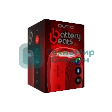 Колонка беспроводная QUMO BatteryBeats BT5.0 5Вт IP64 FM SD USB AUX подсветка 1500мА·ч красный