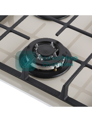 Газовая варочная панель Maunfeld EGHG.43.33CBG/G газ, ширина 45 см, 3 конфорки, WOK, чугунные решетки, газ-контроль, электроподжиг, бежевый