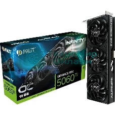 Видеокарта Palit PCI-E 5.0 RTX 5060Ti INFINITY 3 OC NVIDIA GeForce RTX 5060TI 16Gb 128bit GDDR7 2407/28000 HDMIx1 DPx3 HDCP Ret