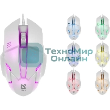Мышь проводная Defender Host MB-982 белый, 1000 dpi, USB, кнопки - 3