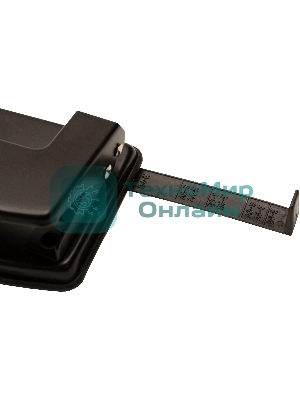 Дырокол Silwerhof Daily, до 20 листов, металл черный, отверстий: 2, с линейкой