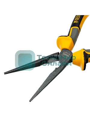 Длинногубцы прямые Denzel 205 мм, трехкомпонентные рукоятки