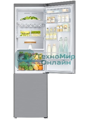 Холодильник Samsung RB37A5411SA графит двухкамерный 269/98л морозилка снизу, No Frost