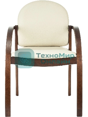 Стул Бюрократ ДЖУНО светло-бежевый, эко.кожа, на ножках дерево