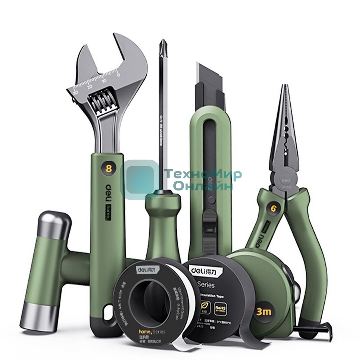 Набор ручного инструмента Home Series Green Deli HT0008L 8 предметов