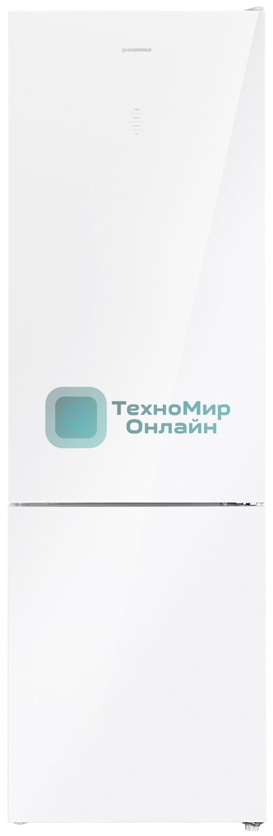 Холодильник Maunfeld MFF200NFW белый глянц. двухкамерный 271/106л морозилка снизу, No Frost