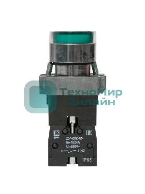 Кнопка BA31 с подсветкой 230В зел. NO IP65 PROxima EKF xb2-bw31-230-65