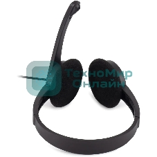 Гарнитура проводная с микрофоном Оклик HS-M600 черный 1.8м накладные оголовье (1900372)