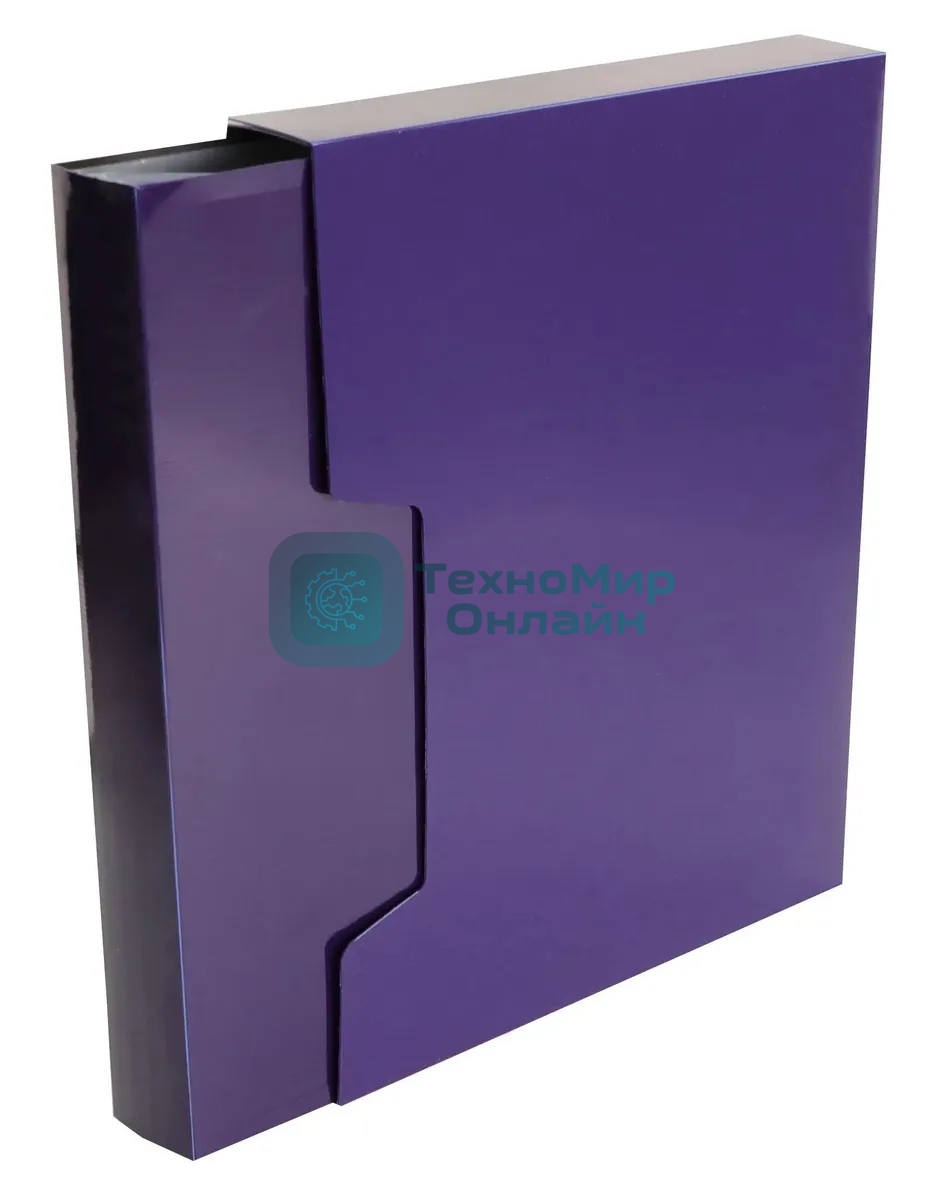 Папка с 100 прозрачными вкладками Бюрократ DeLuxe DLVBOX100BBERRY A4, пластик, 0.7мм, черничный в коробе