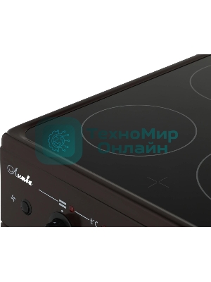 Плита электрическая Лысьва EF4004MK00 коричневый, конфорок 4 шт, духовка 57 л, 50 см x 84 см x 60 см (без крышки)