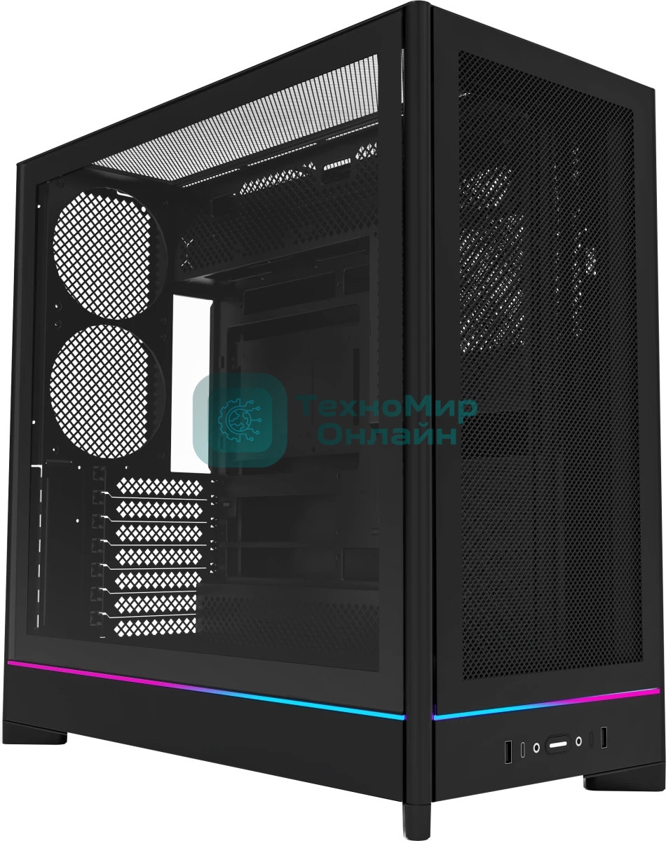 Компьютерный корпус Montech HS01 черный без БП ATX 2xUSB 3.0 1xUSB3.1 audio bott PSU