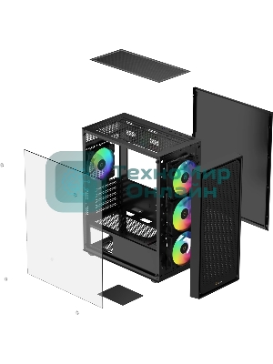 Компьютерный корпус Ocypus Gaммa C50 BK ARGb, MATX, USB 3.0*1+USB 2.0*2, FRONT 3x120мм ARGb, REAR 1x120мм ARGb