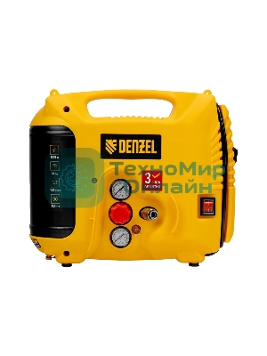 Компрессор воздушный Denzel DL1300, 10 бар, 1,3 кВт, 180 л/мин, 5 л, с набором аксессуаров