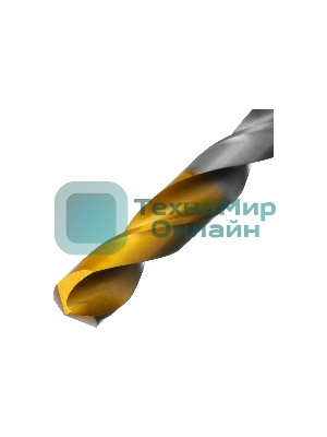 Сверло спиральное по металлу Denzel 10 x 133 мм, Р6М5, Golden Tip