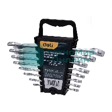 Набор комбинированных гаечных ключей 8 шт Deli DL130008A Спецификация: 6 мм, 8 мм, 10 мм, 12 мм, 14 мм, 15 мм, 17 мм, 19 мм. Матовая хромированная поверхность. Пластиковая упаковка.