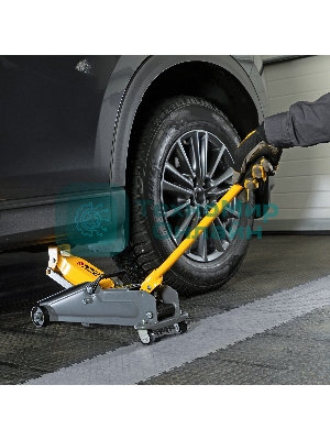 Домкрат гидравлический подкатной Denzel, 2 т, 135-385 мм