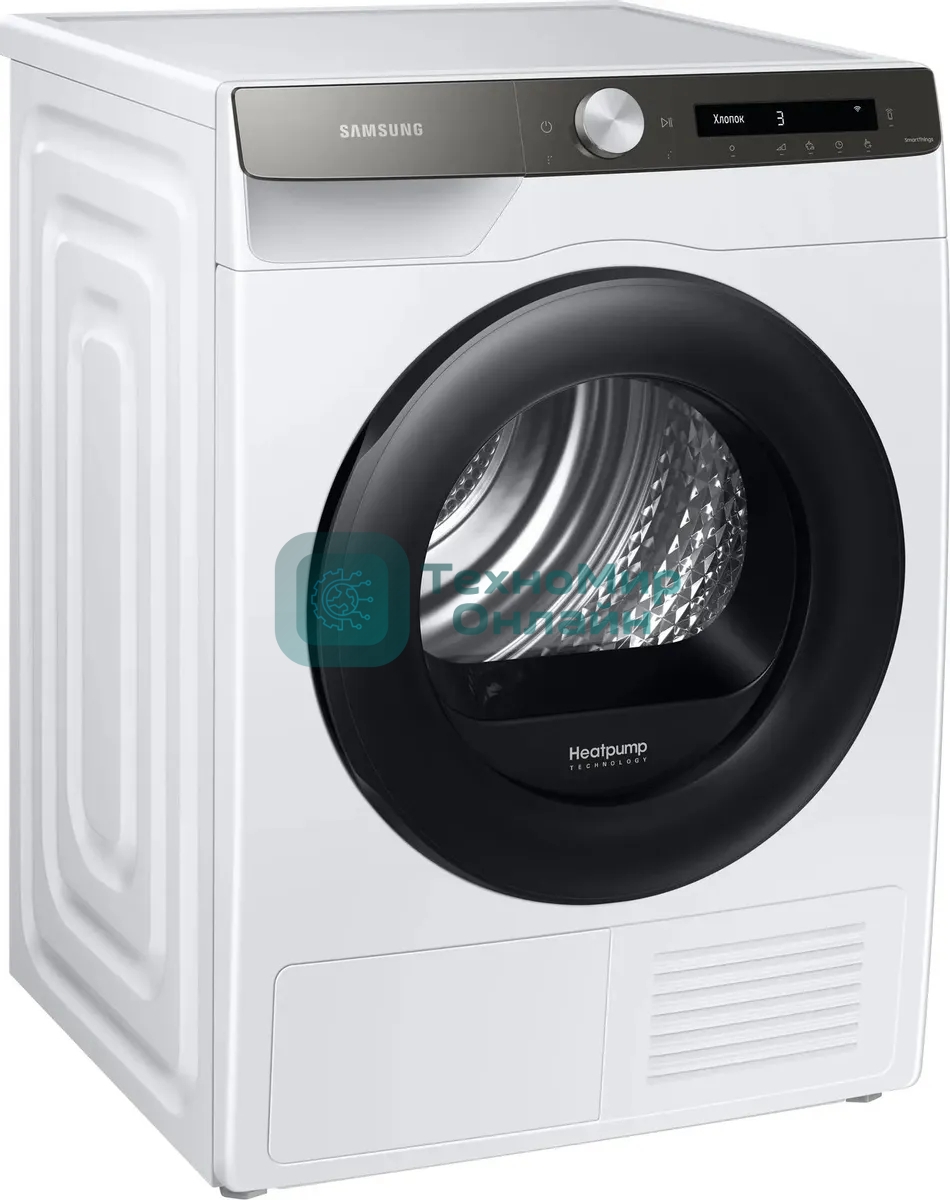 Сушильная машина Samsung DV90T5240AT/LP белый, 9 кг, сушка - тепловой насос, программ - 14, 60 x 85 x 65 см