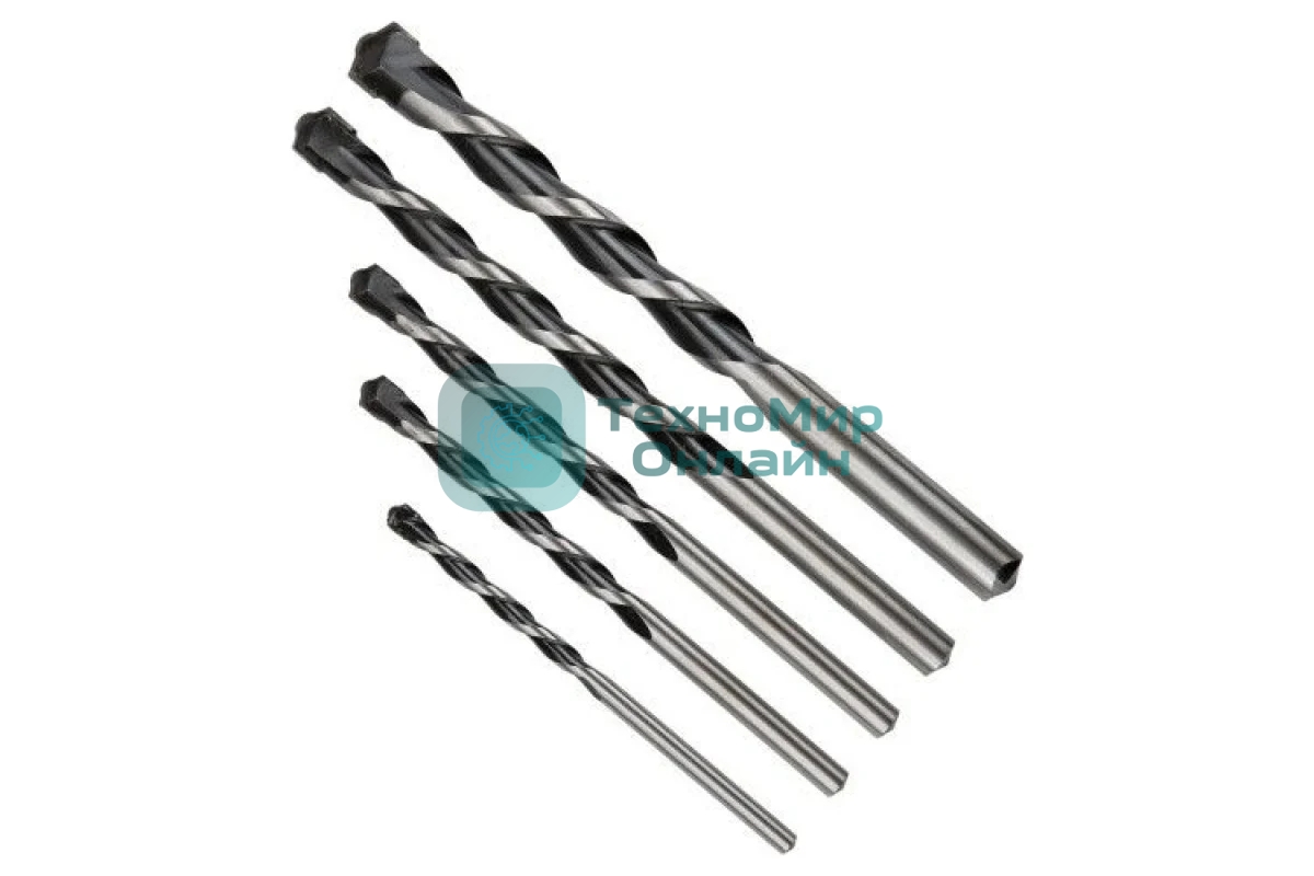 Набор сверл по бетону PATRIOT, 5 шт: 4x75 мм, 5x85мм, 6x100 мм, 8x120 мм, 10x120 мм, в боксе