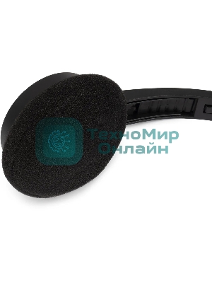 Гарнитура проводная с микрофоном Оклик HS-M600 черный 1.8м накладные оголовье (1900372)