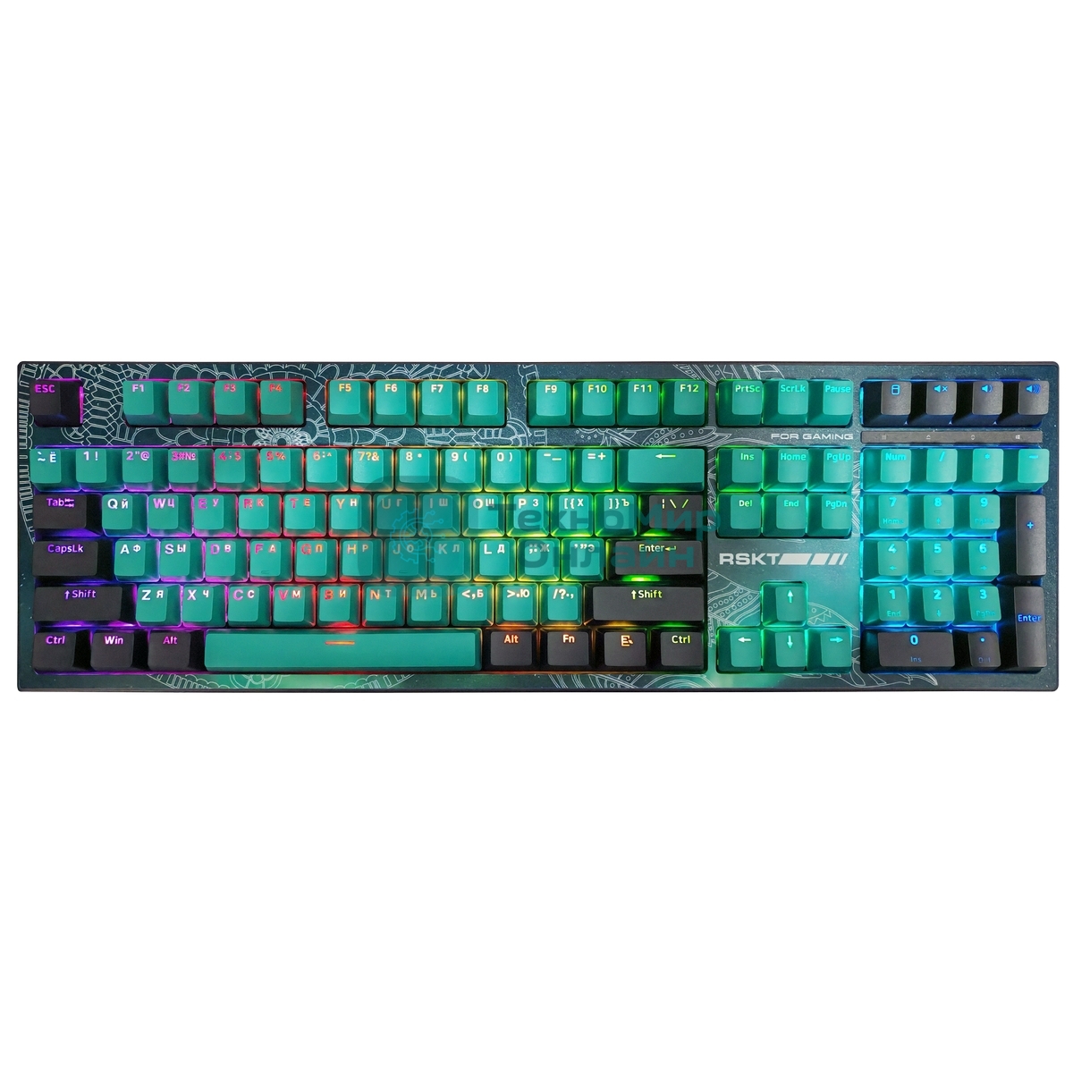 Клавиатура Raskat KM002 UV проводная, USB Type-A, зелёный (UV)