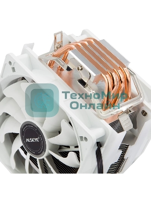 Кулер для процессора Alseye S120D-W белый, 120 мм, алюминий/медь, 1700 об/мин, 38.8 дБ, 4 pin, 135 Вт, 153 мм