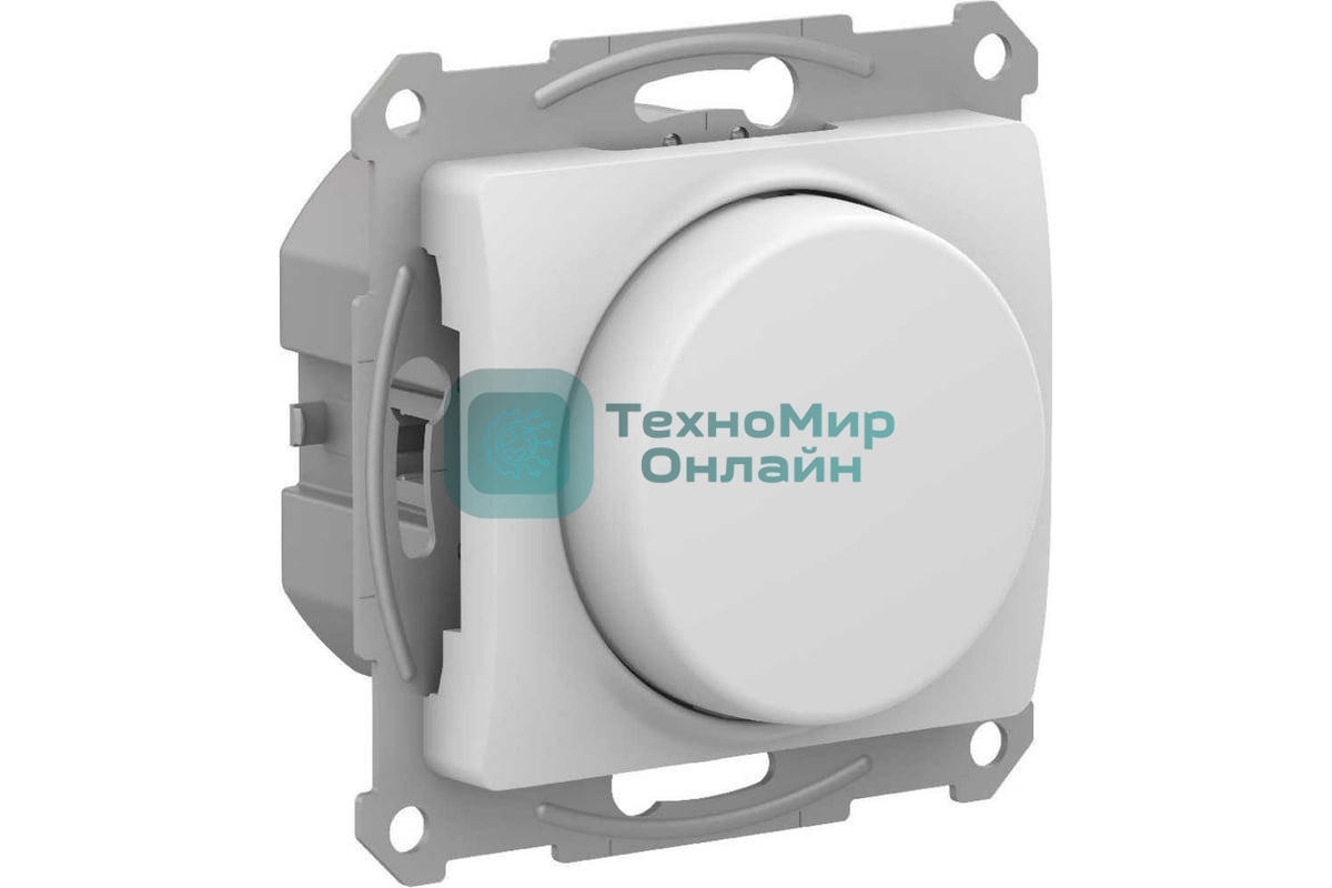 Светорегулятор (диммер) SE Glossa белый, повор-нажим, LED, RC, 400 Вт, мех.