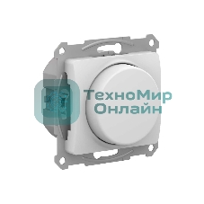 Светорегулятор (диммер) SE Glossa белый, повор-нажим, LED, RC, 400 Вт, мех.
