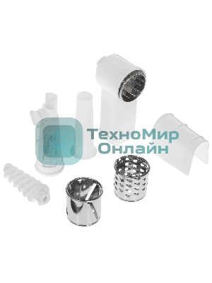 Мясорубка электрическая Ротор Экстра-Р ЭМШ 35/250-3 белый, 1500 Вт, 0.6 кг/мин, реверс, насадки - 4