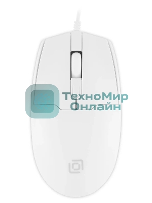 Мышь проводная Oklick 147M белый, 2000 dpi, USB, кнопки - 4