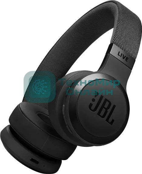 Беспроводные/проводные наушники JBL Live 670NC черный, накладные, Bluetooth + проводной, адаптивное шумоподавление, быстрая зарядка