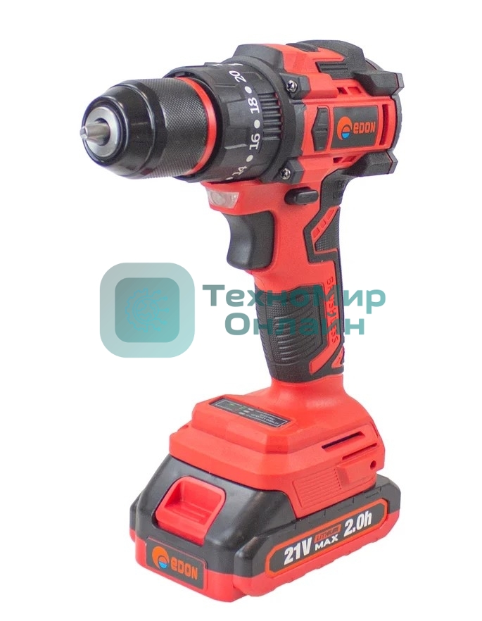 Дрель-шуруповерт Edon UAD-21PBL, 21 В, 2 Ач, 40 Нм, бесщеточный