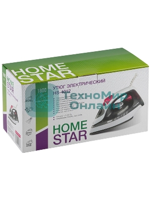 Утюг HomeStar HS-4012 серый (1800 Вт, пар, спрей, паровой удар, самоочистка, керам.подошва)