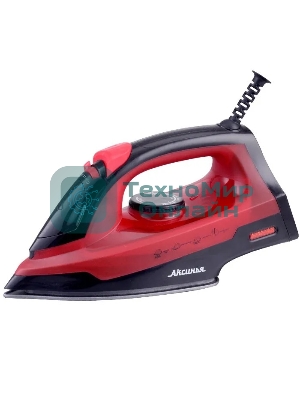 Утюг Аксинья КС-3004 черный с красным, 2200 Вт, 25 г/мин, 120 г/мин, 160 мл