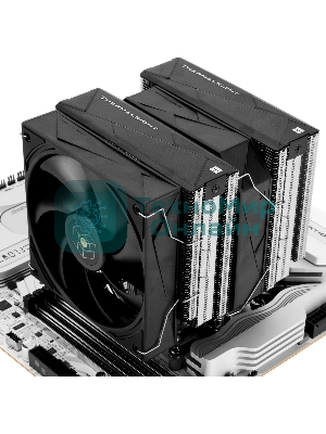 Кулер для процессора Thermalright Royal Pretor 130 (4-pin PWM, 158мм, Ni/Cu, 6x6мм, 1x120+1x130мм, 80.45CFM/81.88CFM, 29.4dBA/28.3dBA, 2150PM/1750RPM, S: 1200, 1700, 1851, 2011, 2066, 115X, AM4, AM5, silver, black)