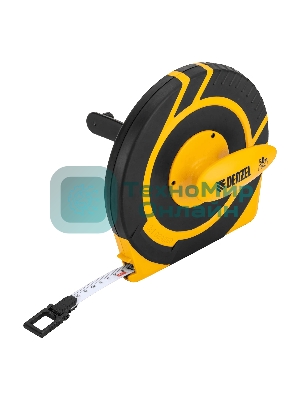 Рулетка геодезическая Denzel 50 м х 15 мм, закрытый корпус, фиберглассовая лента