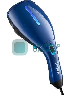 Отпариватель Kitfort КТ-987 черный/синий, 1200 Вт, 12 г/мин, 100 мл