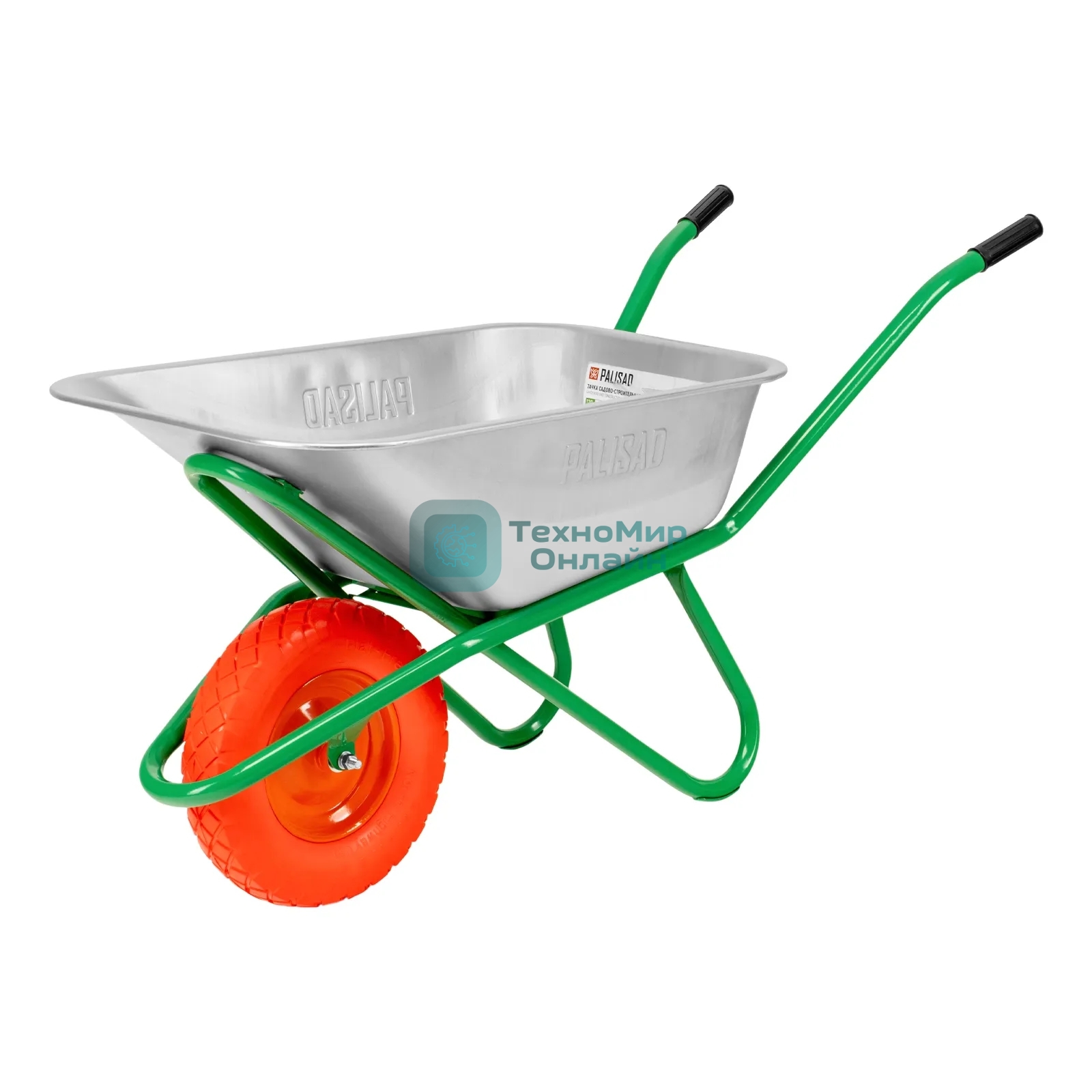Тачка садово-строительная Palisad с PU колесом, грузоподъемность 180 кг, объем 120 л