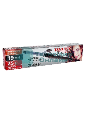 Щипцы для завивки волос DELTA LUX DL-0630 коричневый, 19 мм, 180 °C, 1 режим