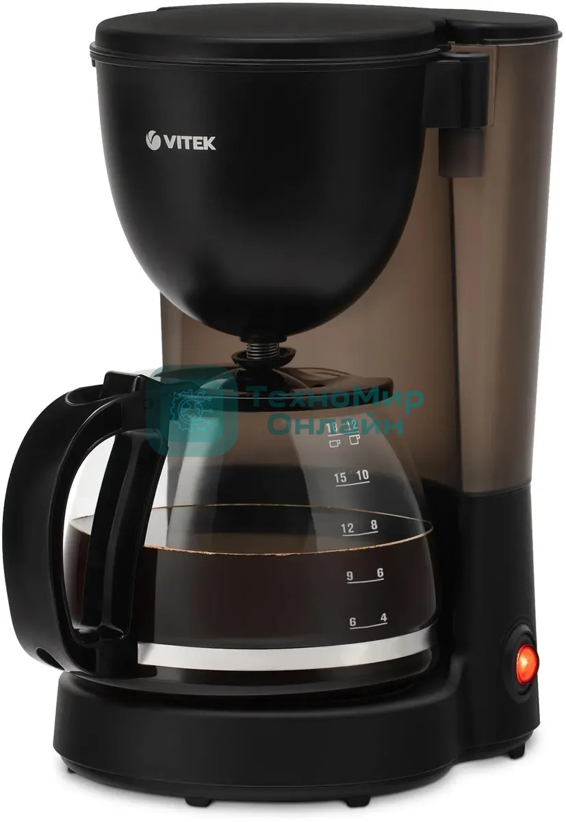 Кофеварка капельная Vitek Prive VT-8380 черный, исп. кофе - молотый, 1.25 л, 600 Вт