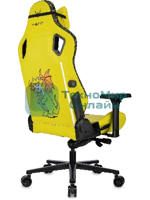 Кресло Knight Craft Dragon желтый, экокожа, 120 кг, механизм качания