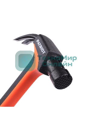 Молоток-гвоздодер Patriot NHF 450 L, кругл.боек 450 гр, 50-58 HRC, fiberglas+TPR рукоять, малый вес, компактный размер, антивибрацион.система, магнитный гвоздодержатель, покрытием PTFE (Teflon), 650 гр, 400 мм
