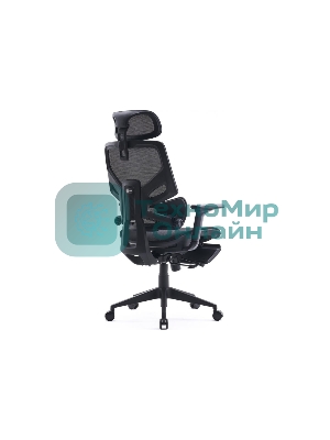 Кресло Cactus CS-CHR-MC01-BLBK синий, сетка, подголовник, подставка для ног