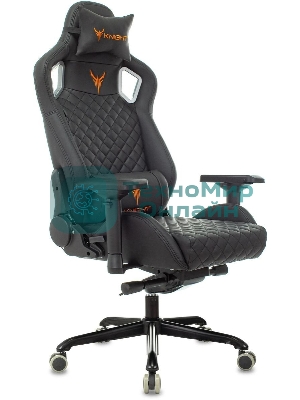 Кресло игровое Knight TITAN черный ромбик эко.кожа с подголов. крестовина металл