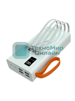 Портативный аккумулятор More choice (4620202550583) PB22-30 с кабелем 2USB 2.1A - 30000mAh белый