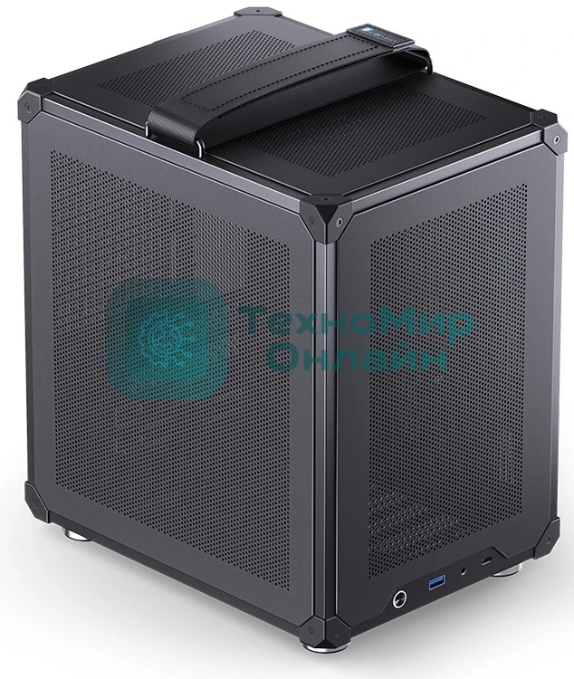 Компьютерный корпус JONSBO C6-ITX Black ITX без БП, боковая панель из закаленного стекла, mini-ITX, черный