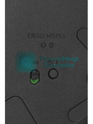 Трекбол Logitech M575S черный оптическая 2000dpi беспров. BT/Radio USB2.0 (910-007035)