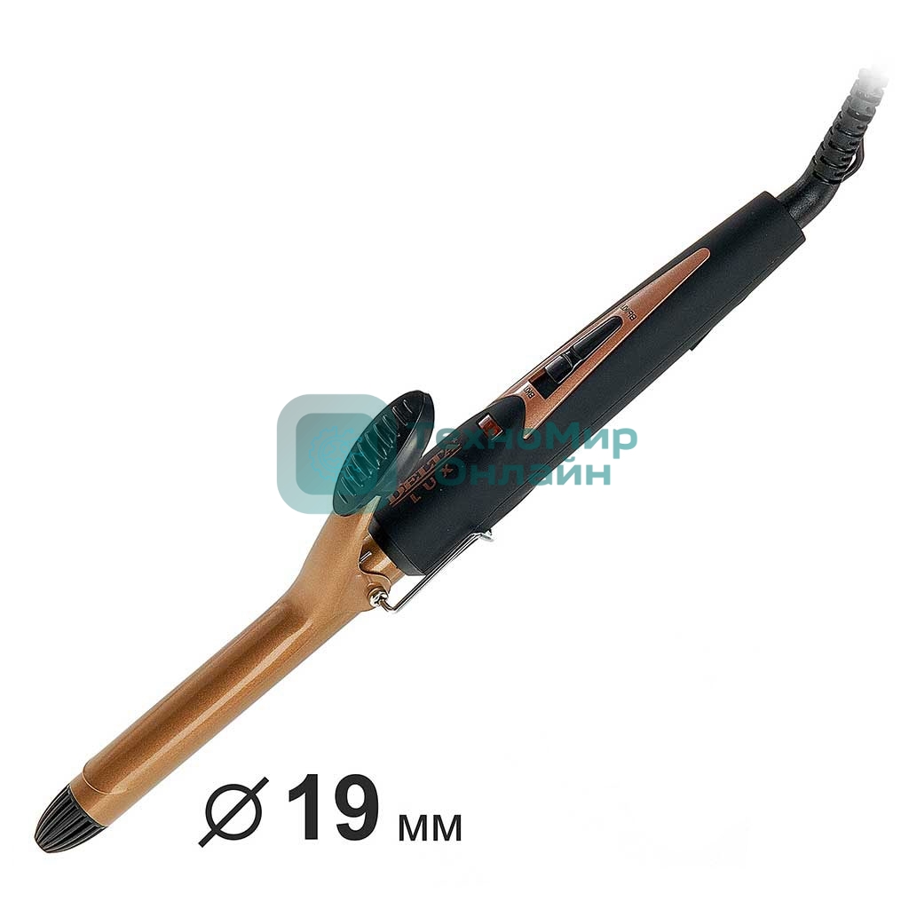 Щипцы для завивки волос DELTA LUX DL-0630 черный/бронзовый, 19 мм, 180 °C, 1 режим